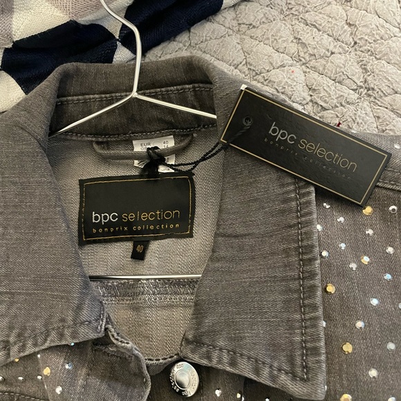 Grey denim embellished jacket - Picture 3 of 6